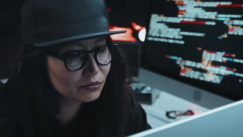 Female Programmer Coding on Computer Stock Footage 156748864