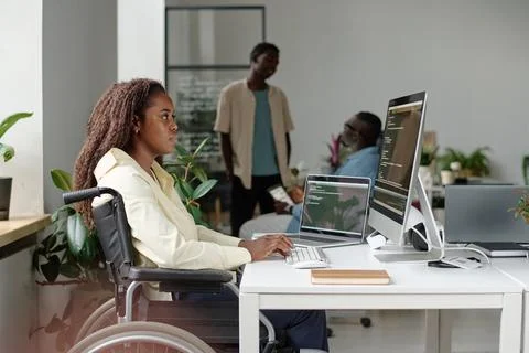 Female Programmer Coding Stock-Fotos