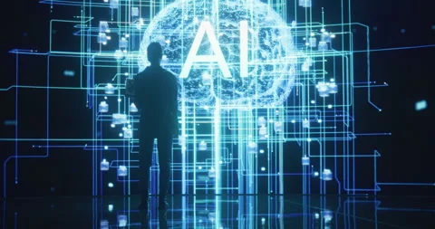 Female Programmer Looking at AI Data Stock-Footage 243289946