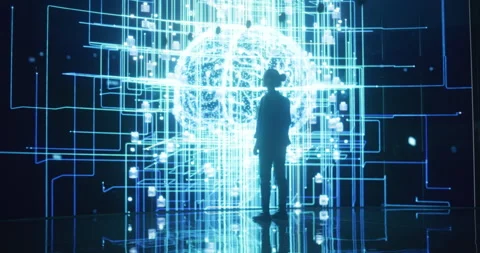 Female Programmer Looking at AI Data Stock Footage 243290022