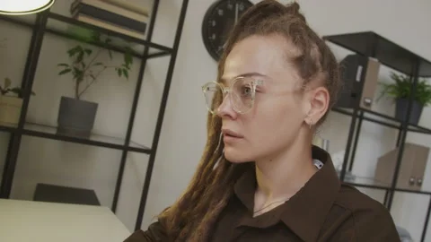 Female Programmer Program Coding on Computer in Office Stock Footage 255781590