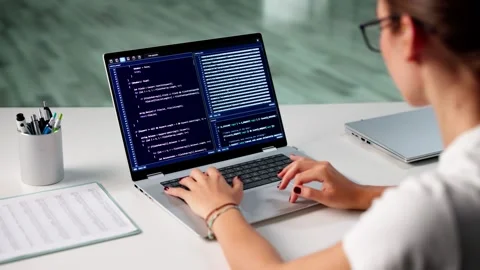 Female Programmer Working On Coding Project Stock Footage 314132530