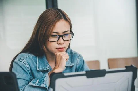 Female programmer working on coding, software development and web design.Co.. 写真素材