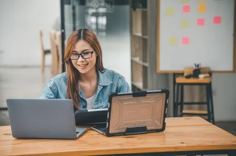 Female programmer working on coding, software development and web design.Co.. Stock Photos