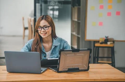 Female programmer working on coding, software development and web design.Co.. Stock Photos