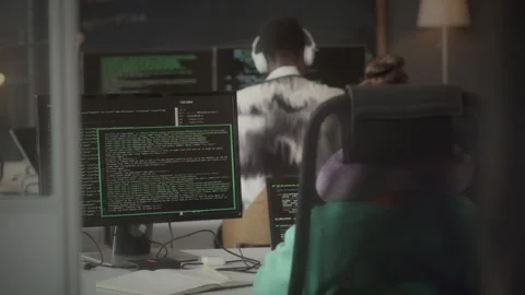 Female Programmer Working on Computer in IT Company Office Stock Footage 263700827