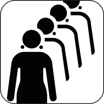 Female queue symbol, artwork Stock Illustration