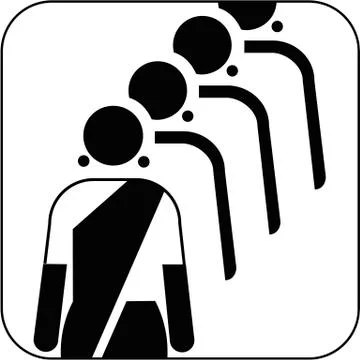 Female queue symbol, artwork Stock Illustration
