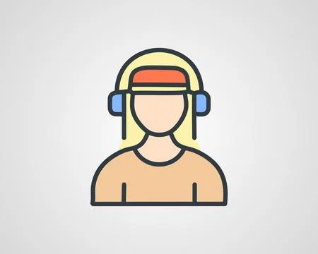 Female Rapper Icon Vector | Bold Hip-Hop Artist Character Design Stock Illustration