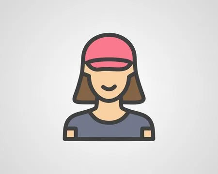Female Rapper Icon Vector | Bold Hip-Hop Artist Character Design Stock Illustration