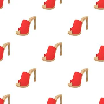 Female red opened shoe pattern seamless vector Illustrazione stock