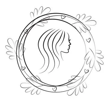 Female reflection in the mirror Stock Illustration