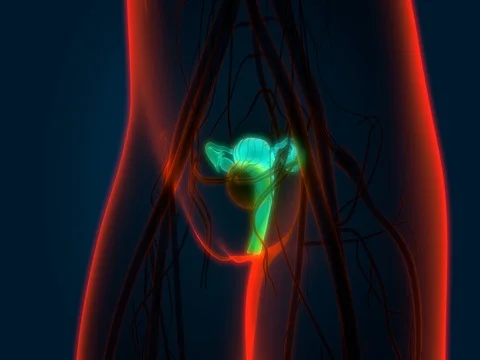 Female Reproductive System with nervous system and urinary bladder Vídeos de archivo 74649977