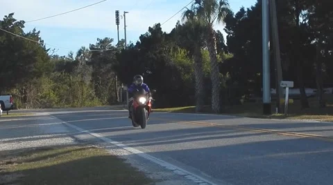 Female riding by on crotchrocket Video stock 47334534
