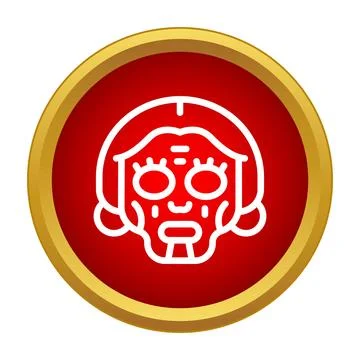 Female robot artificial intelligence head icon design Stock Illustration