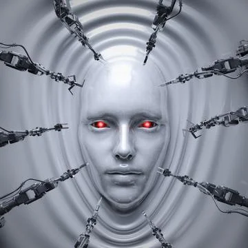 Female robot creation 스톡 일러스트