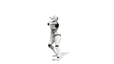 A female robot dancing alone Stock Footage 226599723