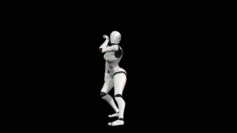A female robot dancing alone Stock Footage 226599733