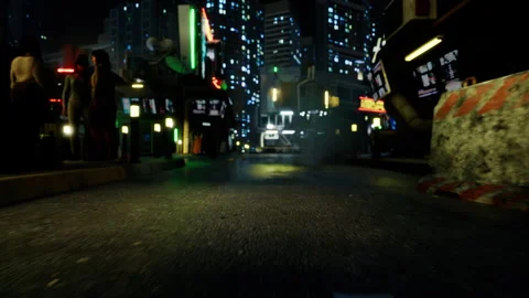 Female robot walking along a street in a big city. humanoid AI robot crossing Stock Footage 259697553