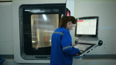 Female Robotics engineers Using Controller to Remotely Operate programming Stock Footage 280791168