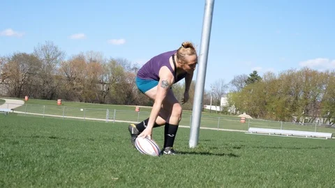 Female Rugby Player Stock Video Footage Royalty Free Female Rugby