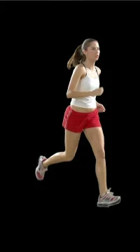 Female Runner in 3/4 Angle Stock Footage 79880