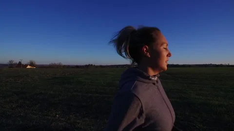 Female Runner in Countryside Stock Footage 145259130