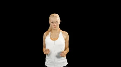 Female runner Stock Footage 8988045