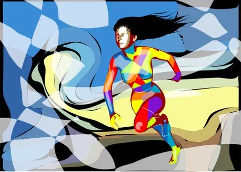 Female runner Stock Illustration