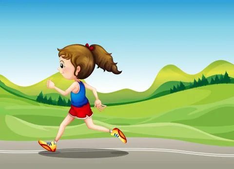 The female runner Stock Illustration