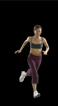 Female Runner with long stride Stock Footage 79695