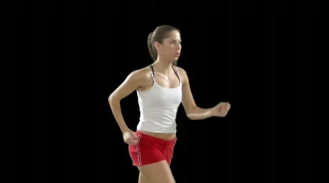 Female Runner in Medium Frame Stock Footage 79892