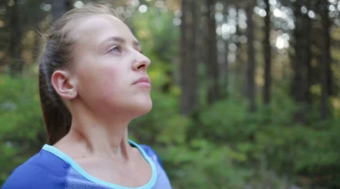 Female Runner Resting After Running Hard. Tired Woman Resting Stock Footage 59190331