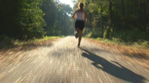 Female runner running fast Stock Footage 87310