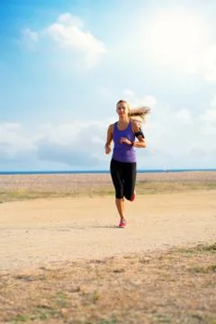 Female runner at seaside. Foto stock