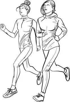 Female runner sketch Stock Illustration