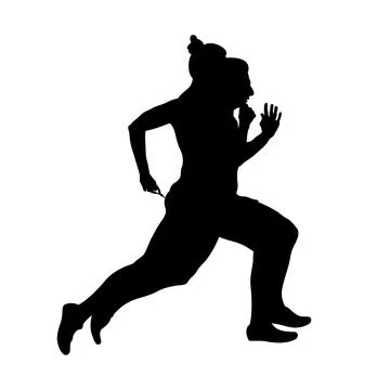 Female runner with visual impairment and his sighted guide to sprint running Stock-Illustration