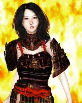 Female samurai commander Stock Illustration