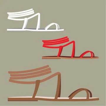 Female sandals Stock Illustration