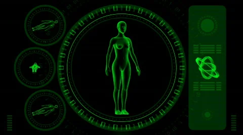 Female Scan Screen - Hi-tech 10 (HD) Video stock 613166