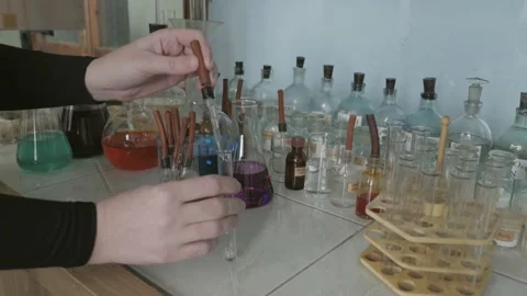 Female scientist is doing research Stock Footage 86232942