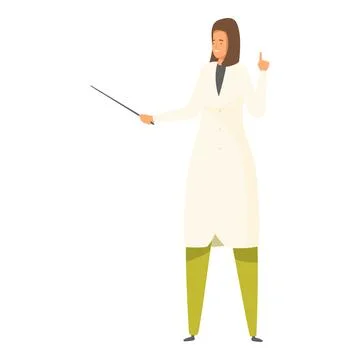 Female scientist explaining something using pointer stick Stock Illustration