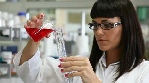 Female scientist in laboratory Stock Footage 24652516