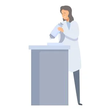 Female scientist using microscope in laboratory making important discoveries イラスト素材