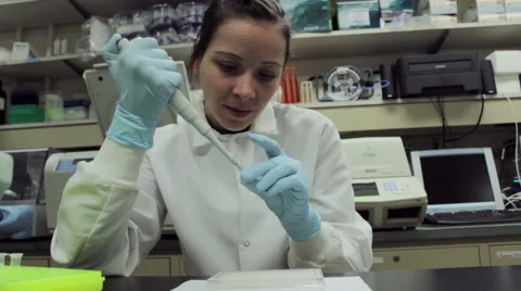 Female Scientist Using Syringe In The Lab Stock Footage 58226290
