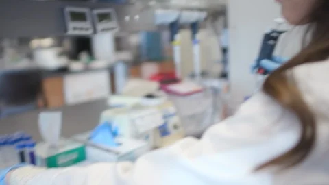 Female Scientist Working In Lab Stock Footage 122935619