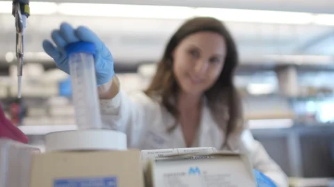 Female Scientist Working In Lab Stock Footage 122936484