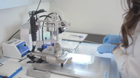 Female Scientist Working In Lab Stock Footage 122936977
