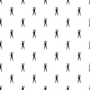 Female secret agent security pattern with gun and sunglasses Stock Illustration