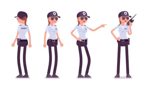 Female security guard Stock Illustration
